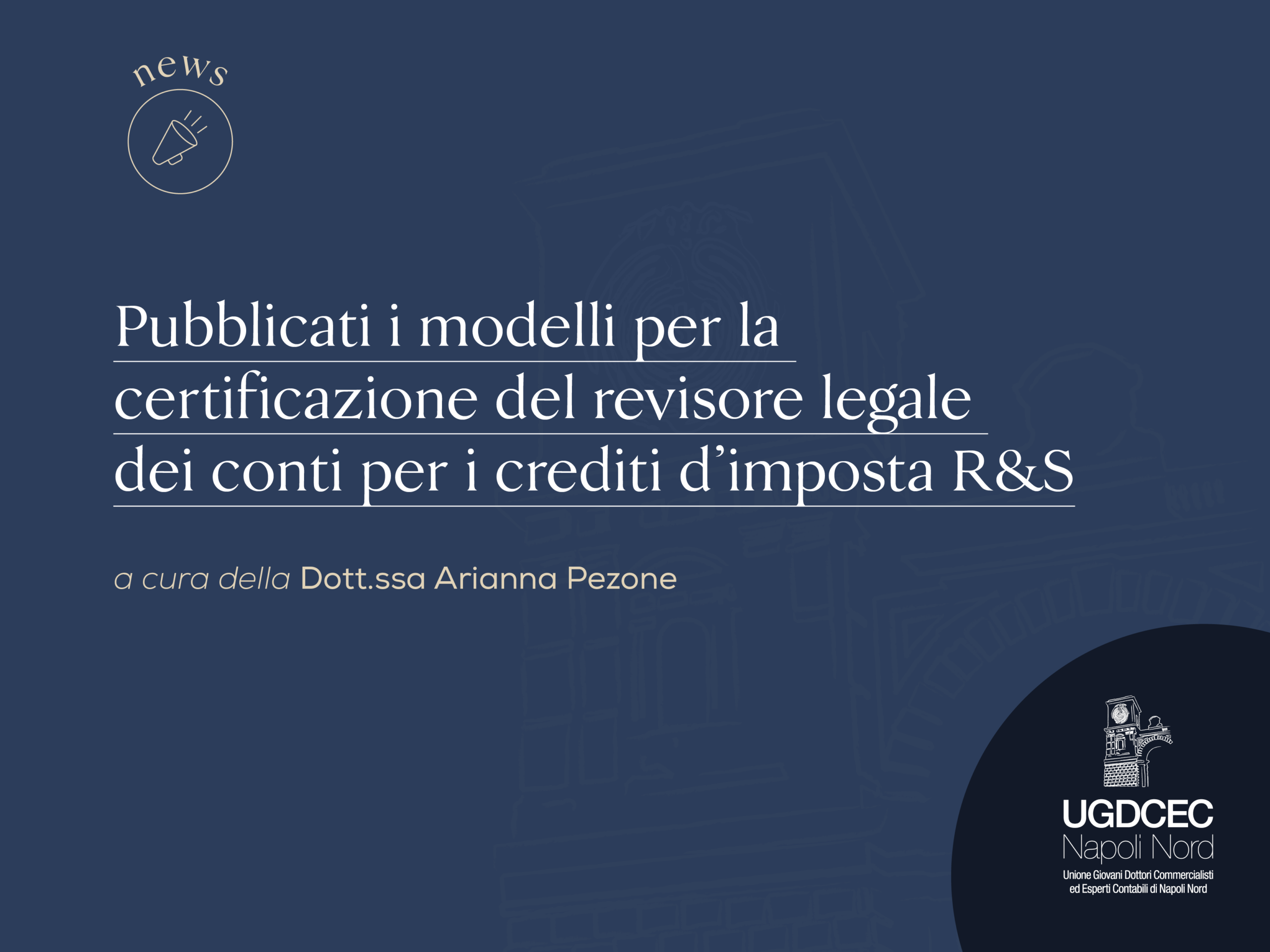 Pubblicati i modelli per la certificazione del revisore legale dei conti per i crediti d’imposta R&S